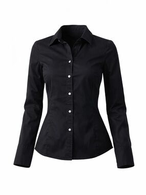 Banana Republic Black Fitted Button-Down Shirt